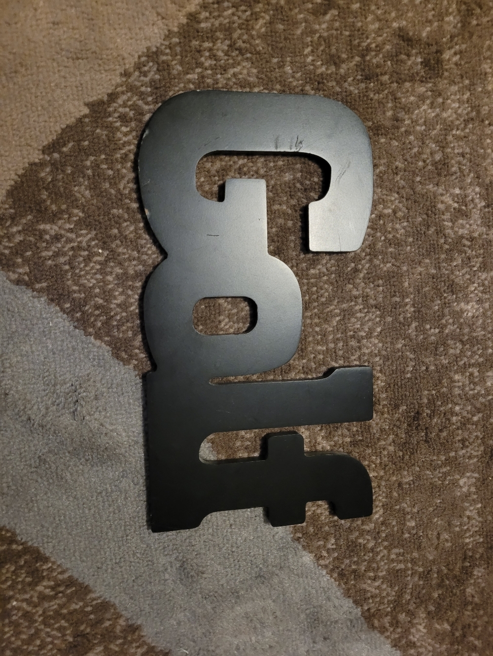 Black Wood Wall Word Accent - Modern 'Golf' Script